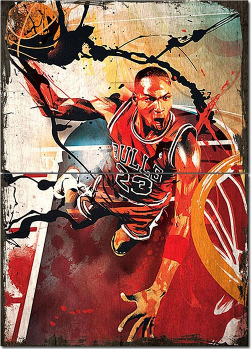 Ahşap Tablo Eski Michael Jordan Art Afiş Görseli Dekoratif Mdf Tablo