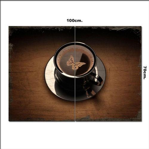 Ahşap Tablo Kahvede Kelebek Şekli Baskılı 70*100Cm
