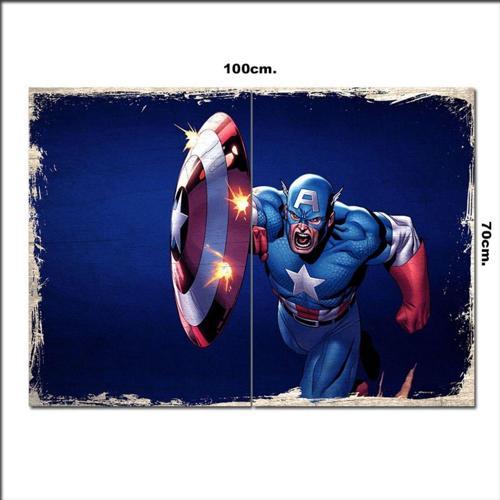 Ahşap Tablo Kaptan Amerika 70*100Cm