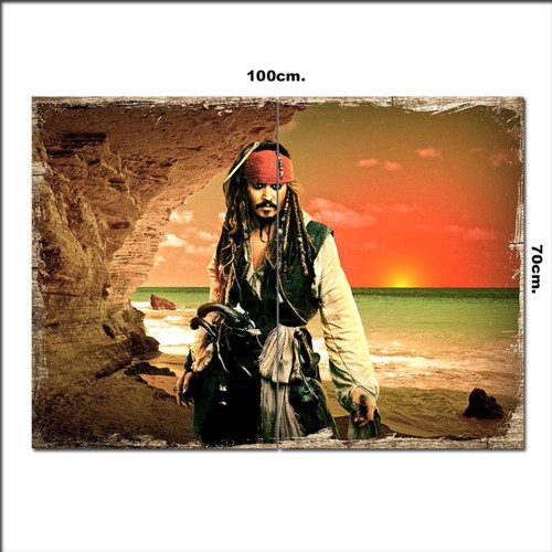 Ahşap Tablo Kaptan Jack Sparrow 70*100Cm