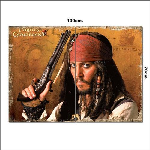 Ahşap Tablo Kaptan Jack Sparrow 70*100Cm