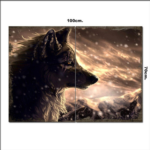 Ahşap Tablo Kara Kurt 70*100Cm