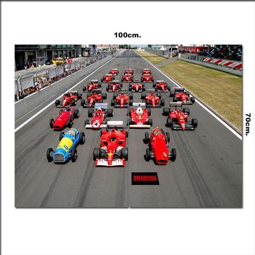 Ahşap Tablo Eskiden Günümüze Formula 1 70*100Cm