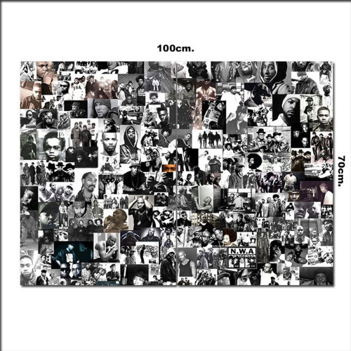 Ahşap Tablo Hip Hop Starları 70*100Cm