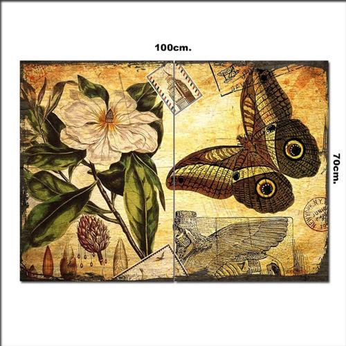 Ahşap Tablo Kelebek Çiçek Mektup Şekilli 70*100Cm