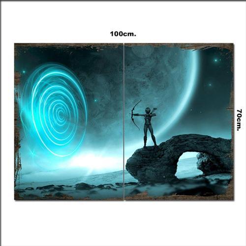 Ahşap Tablok Gezegen 70*100Cm