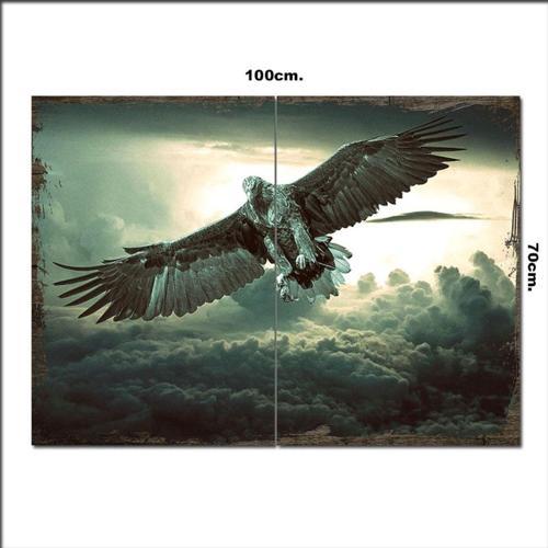 Ahşap Tablo Kuş Kartal 70*100Cm