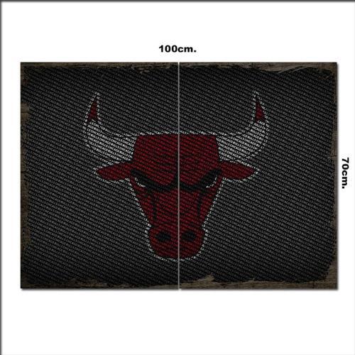 Ahşap Tablo Kırmızı Boğa Tarz 70*100Cm