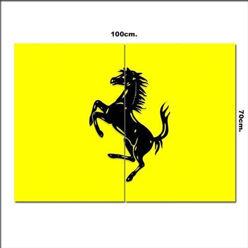 Ahşap Tablo Ferrari Logo 70*100Cm