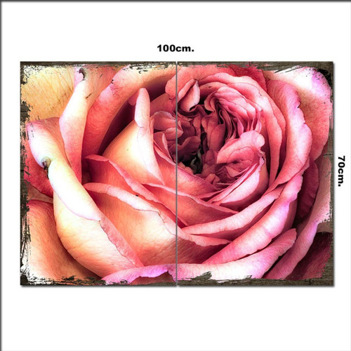 Ahşap Tablo Kırmızı Gül 70*100Cm