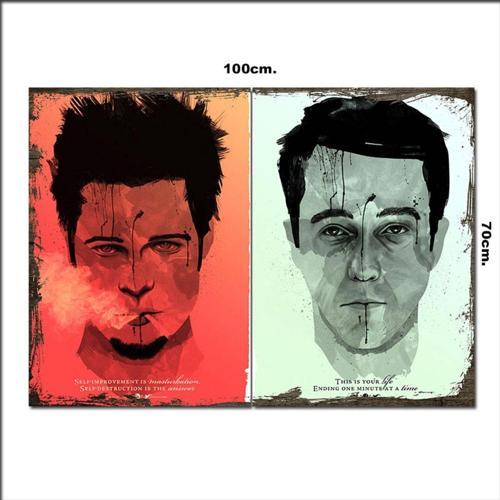 Ahşap Tablo Fight Club Dövüş Kulubü 70*100Cm