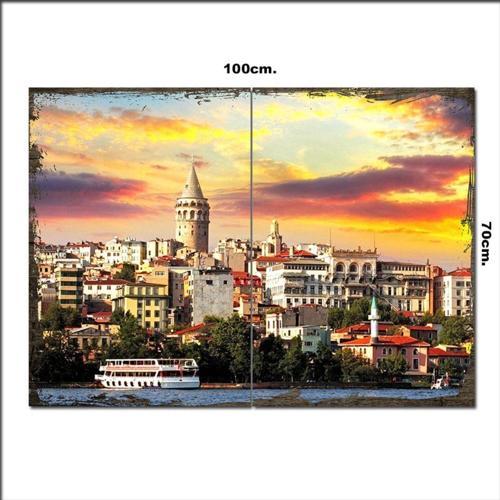 Ahşap Tablo İstanbul Manzara 70*100Cm