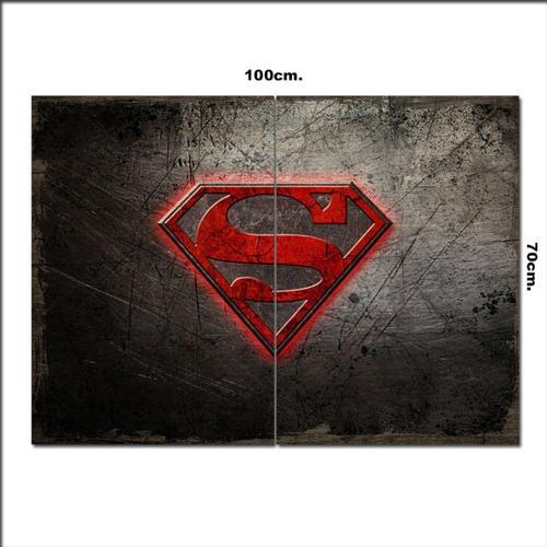 Ahşap Tablo Kırmızı Süpermen Logosu Baskılı 70*100Cm