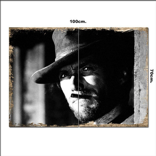 Ahşap Tablo İyi İ Clint Eastwood 70*100Cm