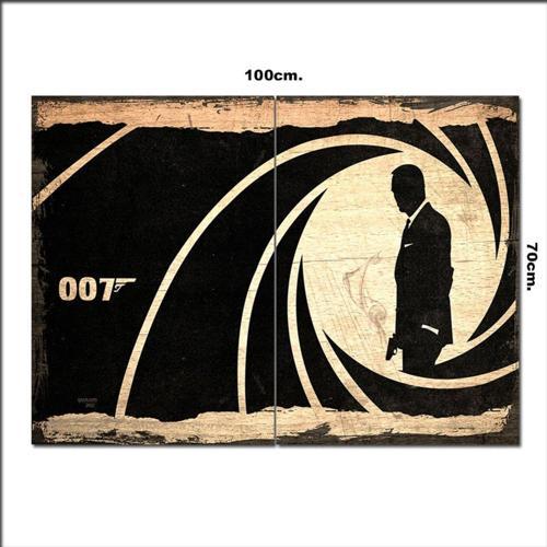 Ahşap Tablo James Bond 007 Desenli 70*100Cm