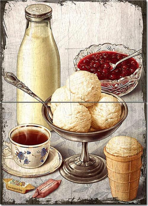 Ahşap Tablo Franbuaz Ve Dondurma Tasarım Mdf Tablo