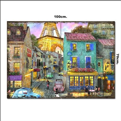 Ahşap Tablo Fransada Sokak 70*100Cm