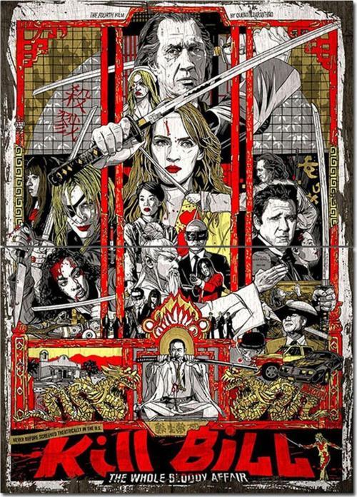 Ahşap Tablo Kill Bill Desenli Mdf Tablo