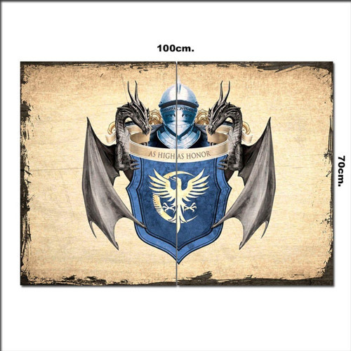 Ahşap Tablo Gaem Of Thrones As Homor Şekilli 70*100Cm