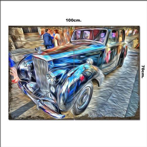 Ahşap Tablo Klasik Araba 70*100Cm