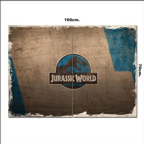 Ahşap Tablo Jurassic World Sembolü Desenli 70*100Cm