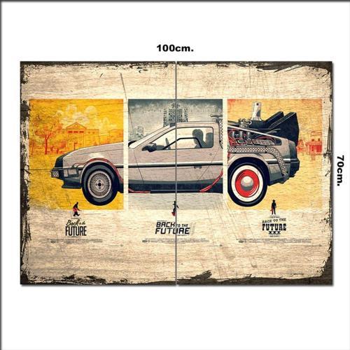 Ahşap Tablo Geleceğe Donüş Baskılı 70*100Cm