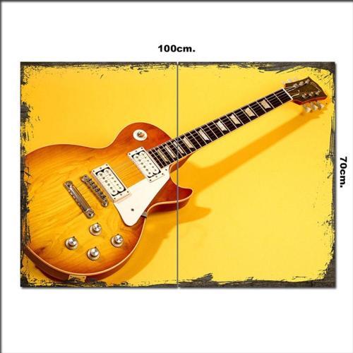 Ahşap Tablo Klasik Elektro Gitar 70*100Cm