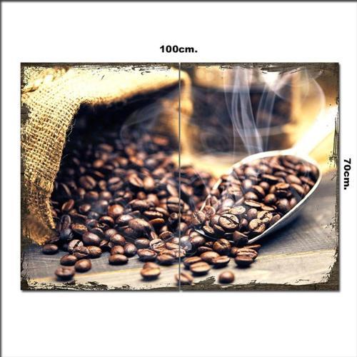 Ahşap Tablo Kahve Çekirdekleri 70*100Cm