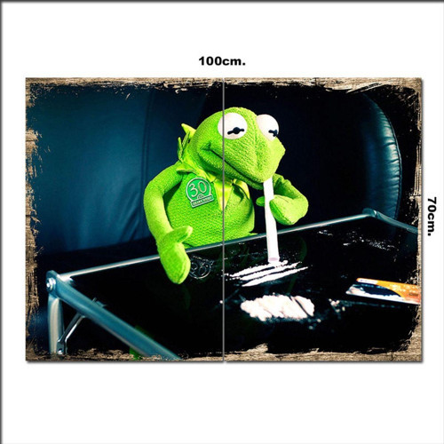 Ahşap Tablo Kurbağa Kermit 70*100Cm