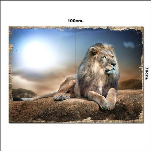 Ahşap Tablo Kral Aslan 70*100Cm