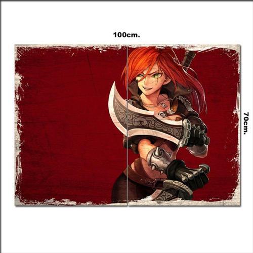 Ahşap Tablo League Of Legends Katarina Tarz 70*100Cm