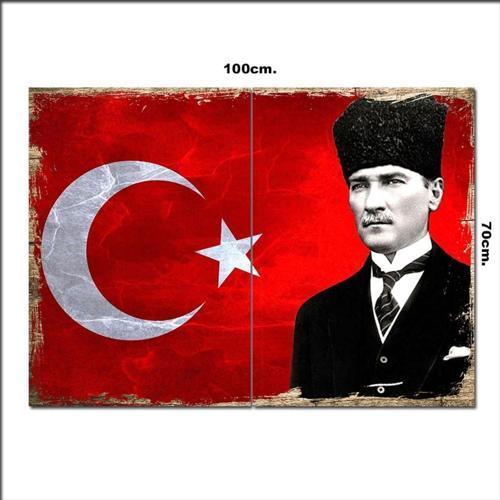 Ahşap Tablo Mustafa Kemal Atatürk 70*100Cm