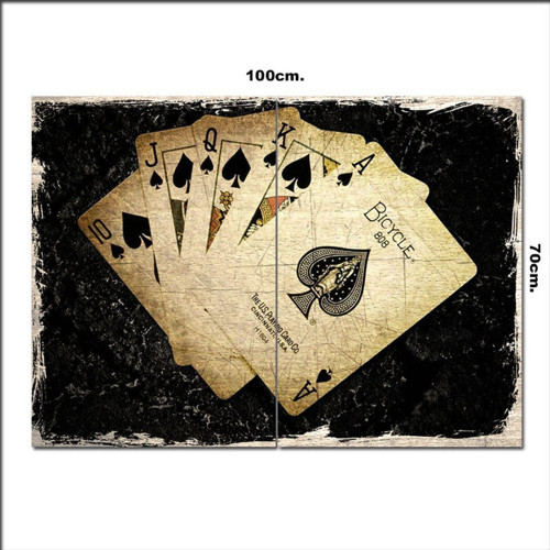 Ahşap Tablo Maça Royal Flush Görseli 70*100Cm