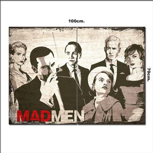 Ahşap Tablo Madmen Afiş Baskılı 70*100Cm