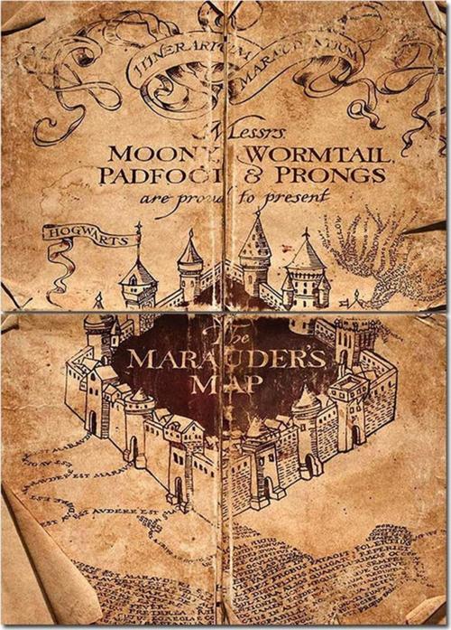Ahşap Tablo Marauders Map Görseli Modern Mdf Tablo