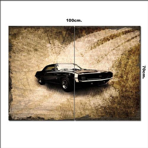 Ahşap Tablo Nostaljik Otomobil Şekilli 70*100Cm