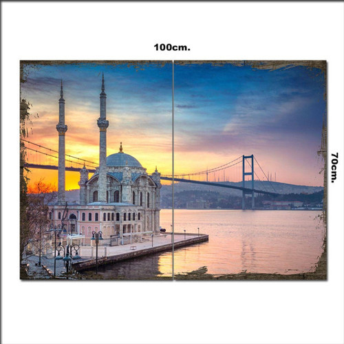 Ahşap Tablo Ortaköy Camii İstanbul 70*100Cm