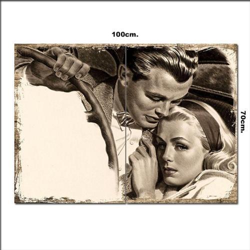 Ahşap Tablo Romantik Çift 70*100Cm