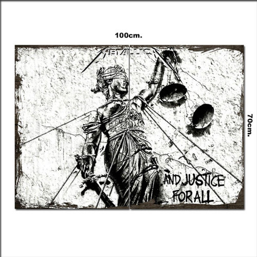 Ahşap Tablo Metalica And Justice For All Şekilli 70*100Cm