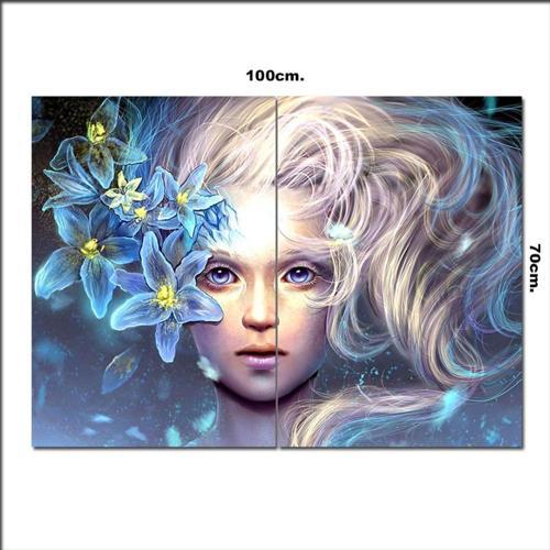 Ahşap Tablo Peri Kızı Yüz 70*100Cm