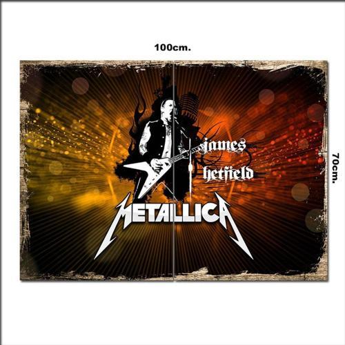 Ahşap Tablo Metallica James 70*100Cm