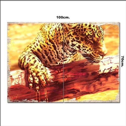 Ahşap Tablo Savaşçı Kaplan 70*100Cm