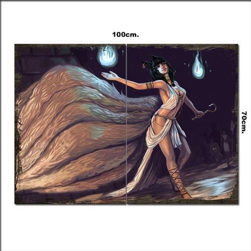 Ahşap Tablo Mısırlı Güzel Kadın Baskılı 70*100Cm
