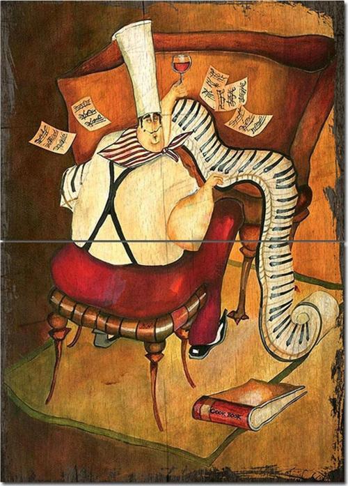 Ahşap Tablo Piyanist Aşçı Modern Mdf Tablo