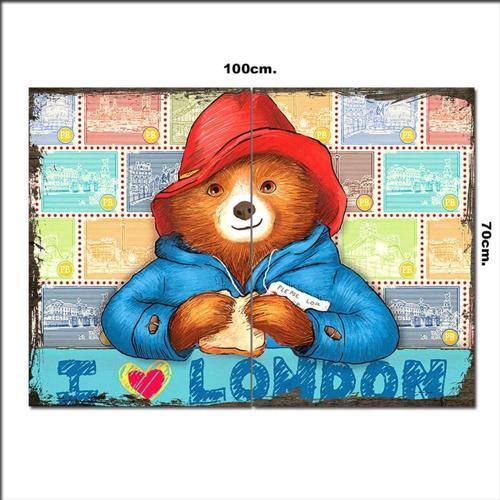 Ahşap Tablo Sevimli Ayı 70*100Cm