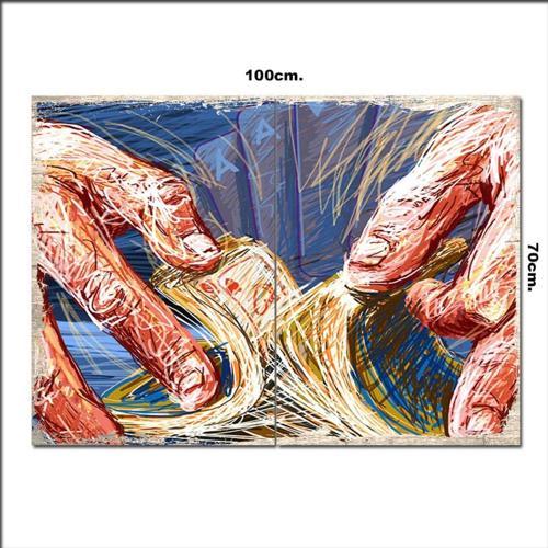Ahşap Tablo Poker Hand 70*100Cm