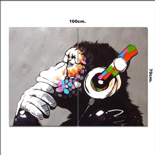 Ahşap Tablo Sevimli Maymun 70*100Cm