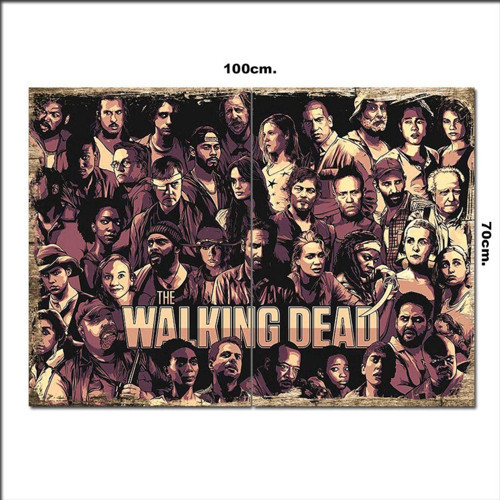 Ahşap Tablo The Walking Dead Film Oyuncuları 70*100Cm