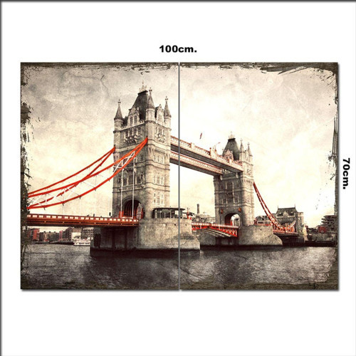 Ahşap Tablo Tower Bridge Londra Köprüsü 70*100Cm