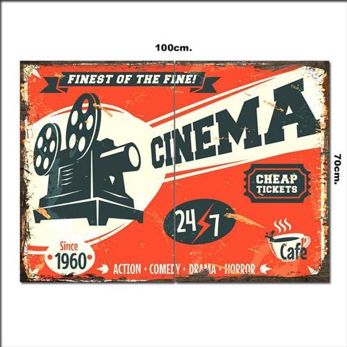 Ahşap Tablo Sinema Afişi 70*100Cm